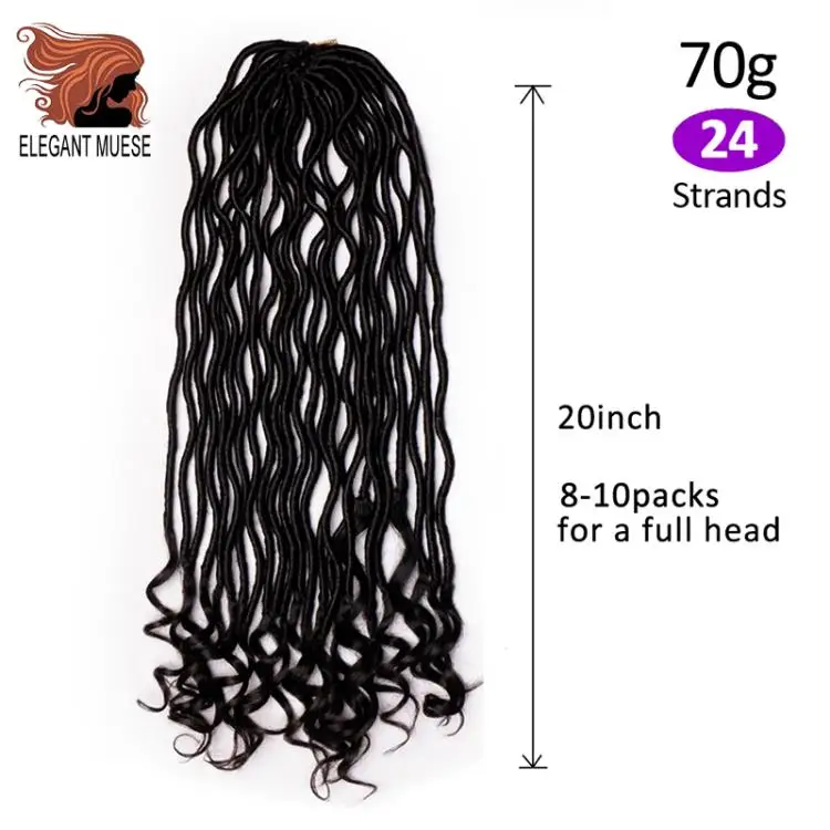 Элегантные Музы богемные вязанные косички Faux locs Curly вязанные волосы 18 дюймов 24 пряди Омбре косички для наращивания синтетические волосы