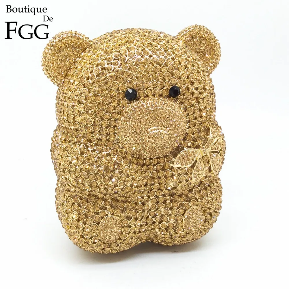 Женский Вечерний Клатч Boutique De FGG золотистые вечерние мини сумочки в форме медведя