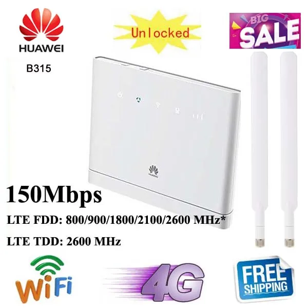 Оригинальный разблокированный беспроводной маршрутизатор CAT4 150 Мбит/с Huawei B315 4G LTE