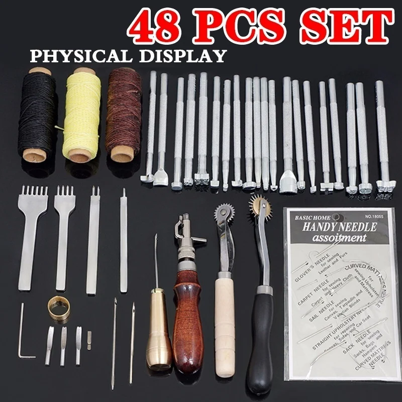 £14.15 Professional Leather Craft Hand Tools Kit With Instructions For Hand