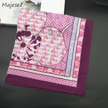 Носовые платки женские мягкие высококачественные хлопковые с цветочным принтом винтажные простые красивые женские Квадратные Классические Элегантные женские повседневные