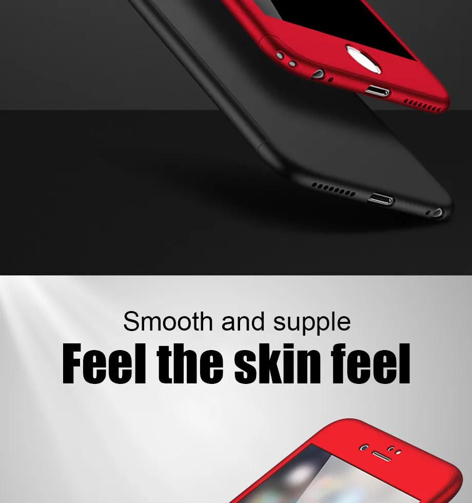 phone cases for iphone xr 360 Full Cover Phone Case For iPhone 11 7 6 6s 8 Plus 5 5s SE PC Protective Cover For iPhone 11 Pro X XR XS Max Case With Glass best iphone xr cases