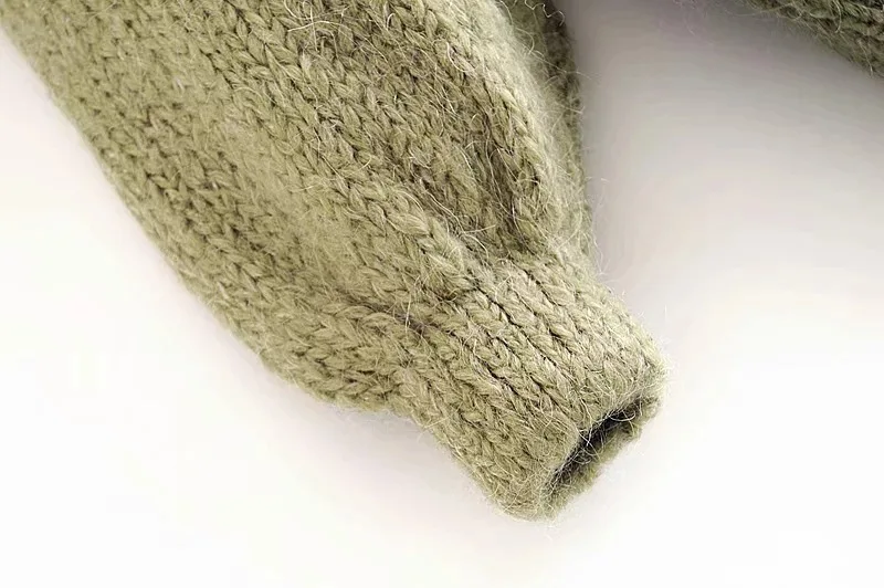 women elegant knitted solid outerwear coat lantern sleeve stretchy sweater female casual autumn warm chic tops