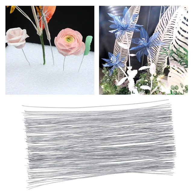 Tiges florales en fil de fer pour loisirs créatifs, 200 pièces, pour  fleuriste, 14 amarans - AliExpress