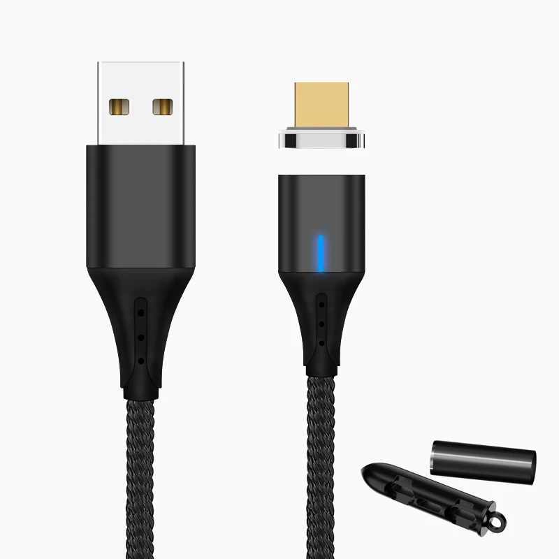 SUNPHG мобильного телефона 3A Магнитный кабель Зарядное устройство 2 м микро Тип usb C кабель для передачи данных для iPhone x samsung S8 S9 huawei Быстрая зарядка 3,0 - Цвет: black micro plug