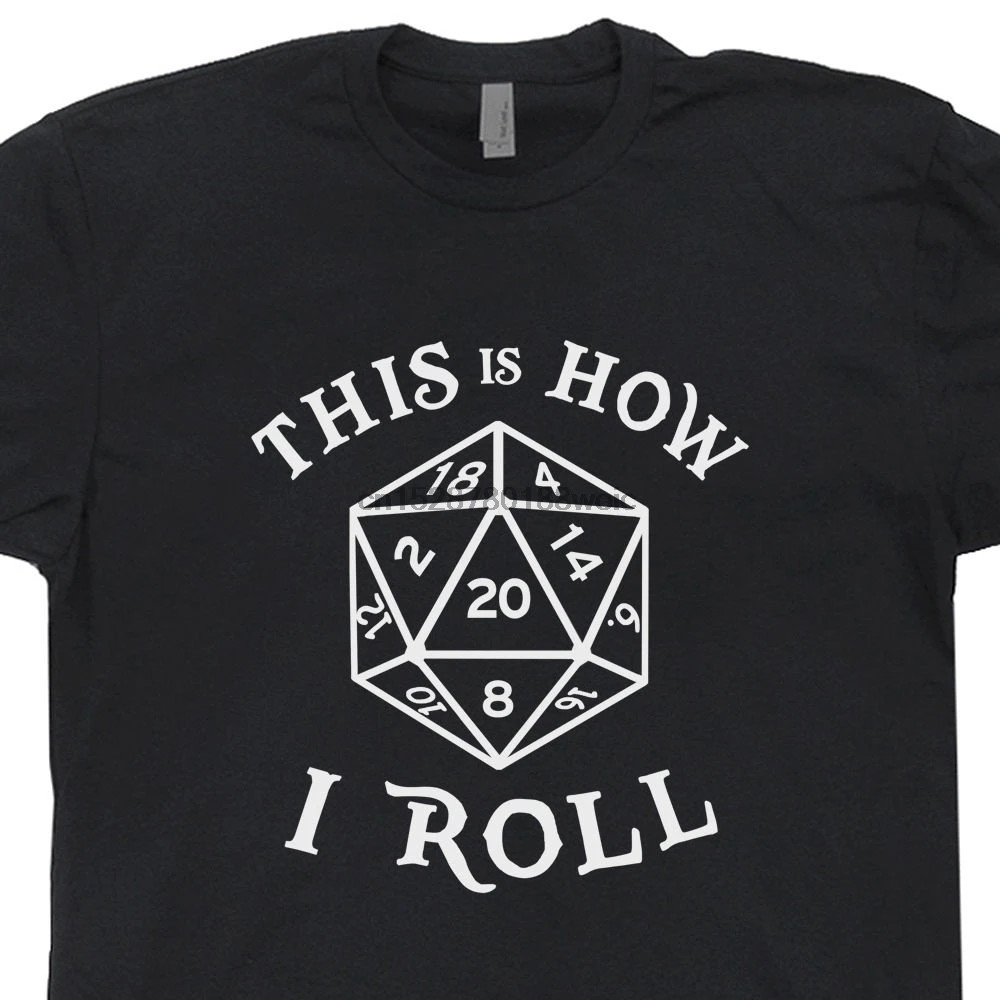 

20 Sided Dice T Shirt Dungeons And Dragons Tee Computer Geek Nerd Wizard Rpgsummer Style Casual Clothing