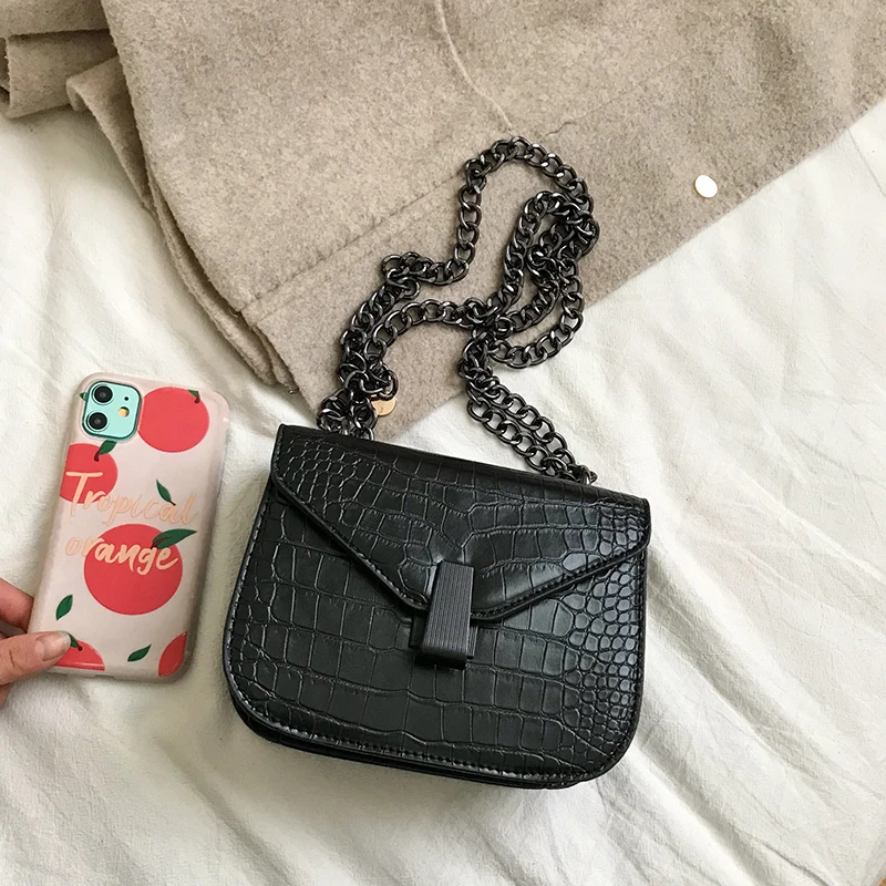 

2020 New Stone Pattern PU Leather Crossbody Bags For Women Brand Designer Shoulder Messenger Bag Female Mini Chain Handbags