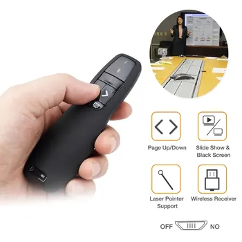 

Wireless Presenter Remote laser pointer presenter surface,software control 24 key remote controller for PPT Presentation