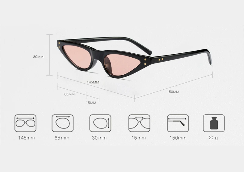 small sunglasses women cat eye vintage 9175 details (1)