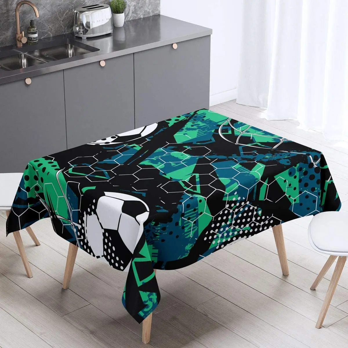 

Football Tablecloths Tie Dye Soccer Ball Pattern Table Cloth