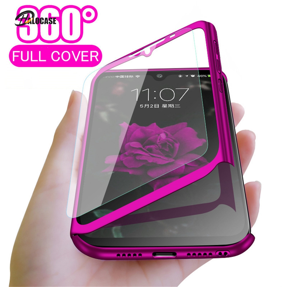 360 Full Protective Phone Case For Xiaomi Mi 6X A2 A3 8 9 SE 9T 5S Redmi 9A 9C Note 9 8 7 6 Pro 9S 4X 8T 7A 8A Cover With Glass