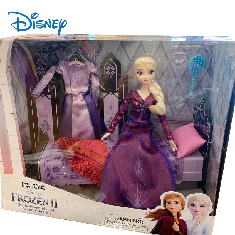 Disney Genuine Frozen Princess Dress Up Action Figure Toys Set Elsa Anna Anime Figures Dolls Birthday Gifts for Girls Kids Toys
