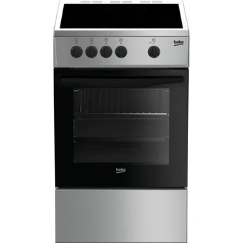 

Electric stove Beko fcs47007s, glass ceramics, silver