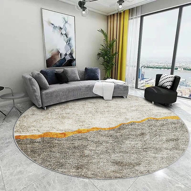 Современный абстрактный ковер для гостиной скандинавский круглый ковер нескользящий коврик для спальни коврик с геометрическим орнаментом защита пола для дома