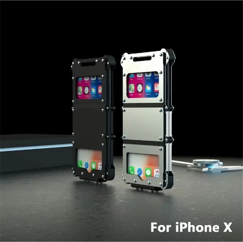 R-JUST флип-чехол для iPhone X бронированный чехол для телефона King алюминиевый чехол противоударный чехол для телефона 5,8 дюймов смартфон