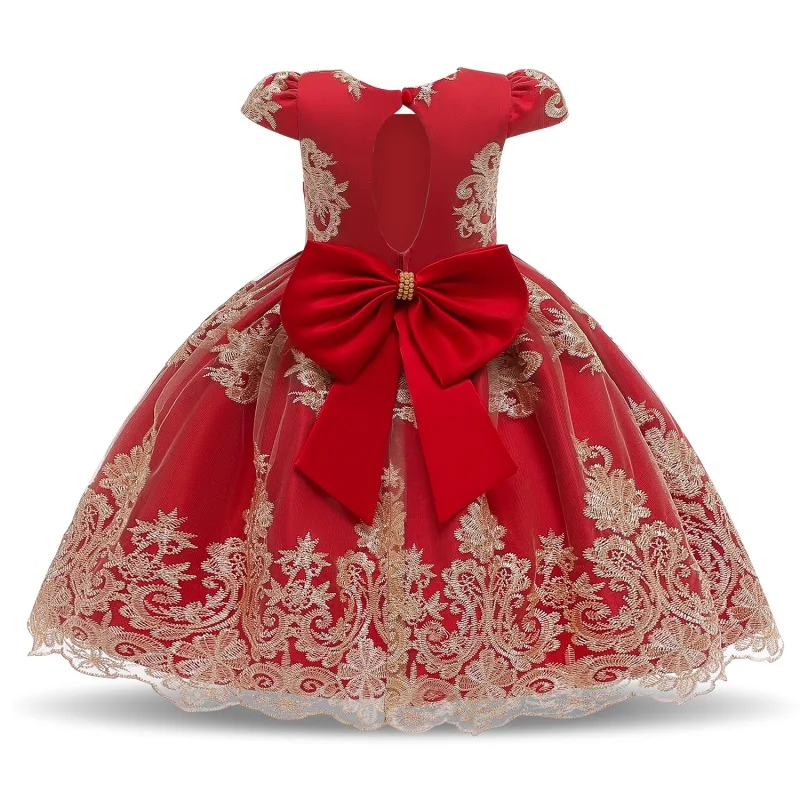 Элегантные Детские платья для девочек; красное Новогоднее торжественное вечернее бальное платье; свадебные платья для дня рождения; платья принцессы для маленьких девочек; vestidos - Цвет: Style1