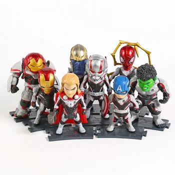 

Avengers Endgame Captian America Iron Man Hulk Thor Ant Man Spiderman Thanos Hulkbuster Figures Toys for Decoration 8pcs/set