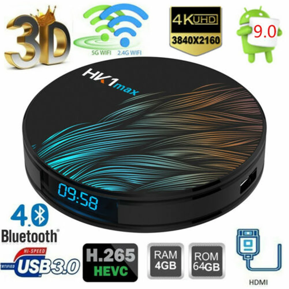 США Android 9,0 Smart tv BOX RK3328 4GB+ 16GB 64GB 4K Wifi медиаплеер верхняя коробка