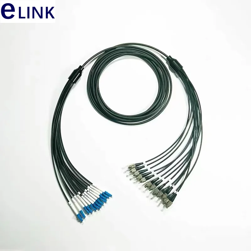100m LSZH Fiber Optic Patchcords,12 Core,12C,Armored,LC,SC,FC,ST 6.0mm,Armored Patch Lead Cable,Outdoor SM,FTTA Jumper,12 Ways