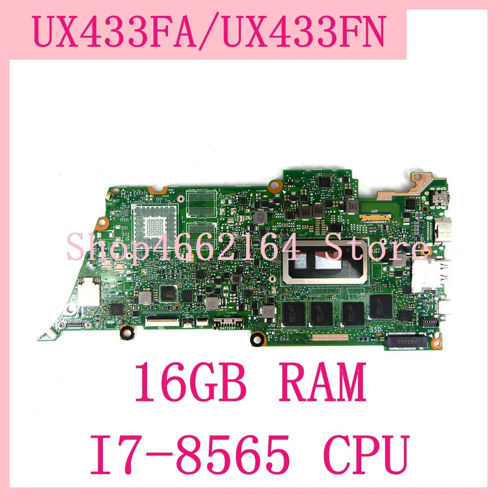 Ux433fa With I7-8565u Cpu 16gb Ram Notebook Mainboard Asus Ux433fn Ux433fa Ux433f Ux433 Laptop Motherboard Free - Laptop Motherboard - AliExpress