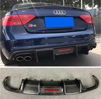 

REAL CARBON FIBER REAR BUMPER TRUNK LIP SPOILER DIFFUSER For Audi A5 Sport S5 Sline 2012 2013 2014 2015 2016