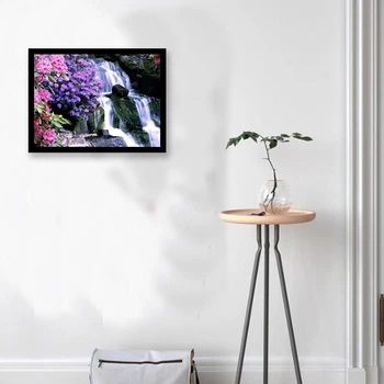 

Full Square Diamond Painting Round 5D Waterfall Diamond Embroidery Landscape Handcraft Home Decoration