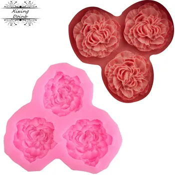 

DIY three flower shape soft candy mold paper cup cake candy cake decoration tool silicon gum craft cake decoration clay mold