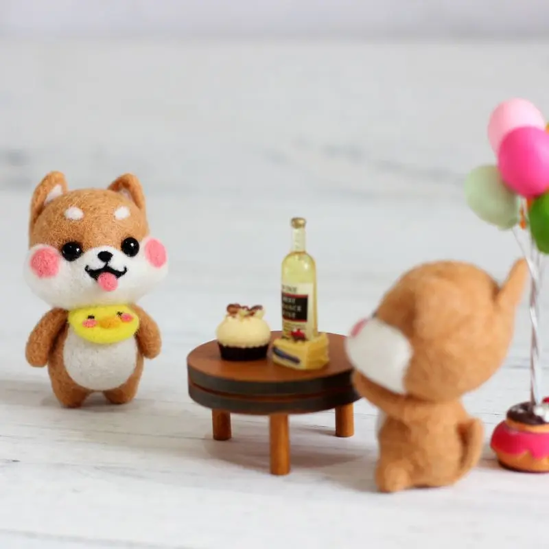 OOTDTY детская собака шерсть фетр ремесло DIY незавершенный тыкать набор ручной работы иглы материал сумка