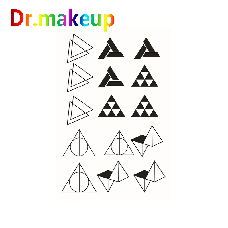 Dr. makeup DIY водостойкие переводные наклейки Татто набор треугольных простых свежих