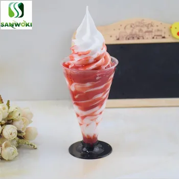 

Simulation Sundae sample ice cream dessert model Dummy Smoothie cup model fake ice cream model pointed bottom sundae props
