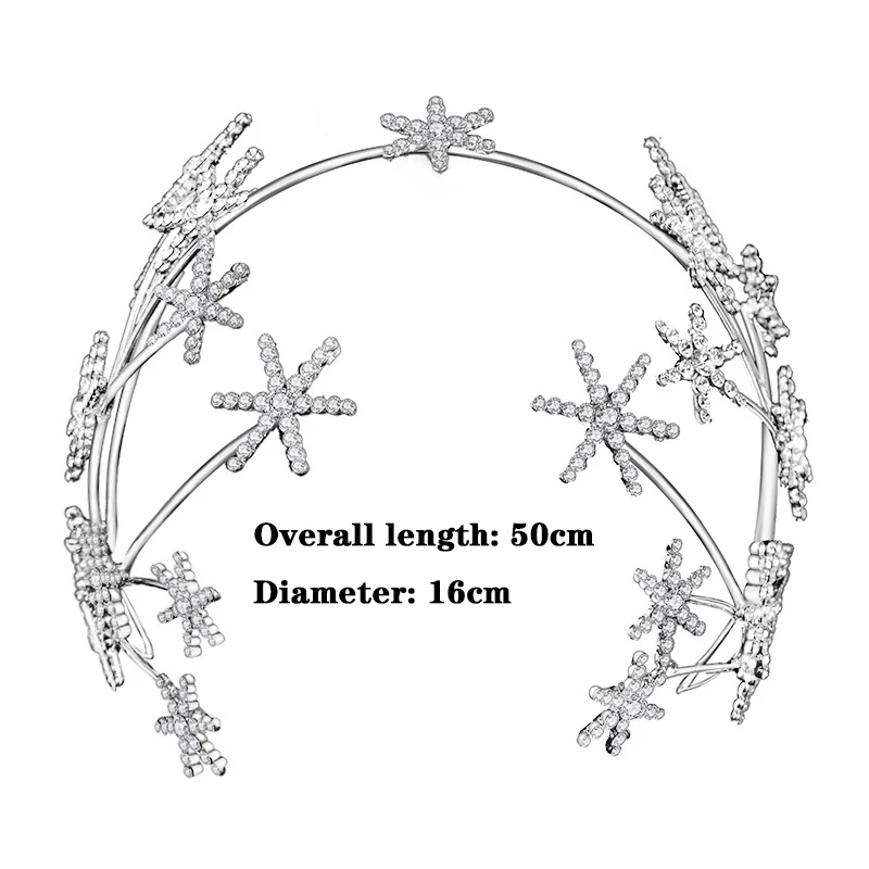 Новинка, модные серебристые звездочки, дизайнерские свадебные аксессуары для волос, Стразы ручной работы, популярная тиара, аксессуары для свадебного платья