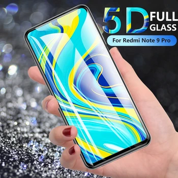 

New 5D Full Curved Tempered Glass For Redmi Note 9 8 8T Pro K30 Round Edge Screen Protector Front Protective Film For Mi 10 Pro