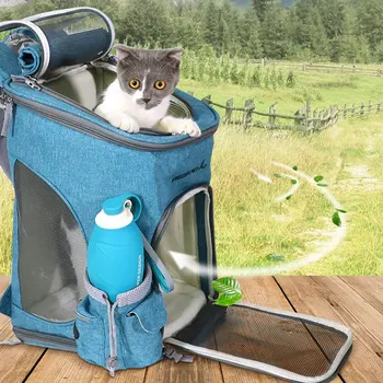 

1 pcs Pet Backpack Outdoor Shoulder Dog Backpack Small And Medium Dog Cat Breathable Mesh Backpack Breathable Pet Supplies