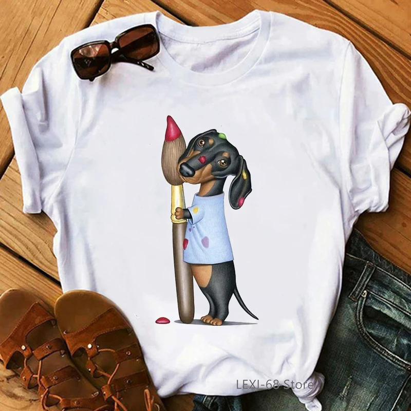 Shih Tzu Adorable Puppy Dog Graphic Print T-Shirt Women Clothes 2024 Funny Dog Mom Tshirt Femme Summer Fashion T Shirt Female