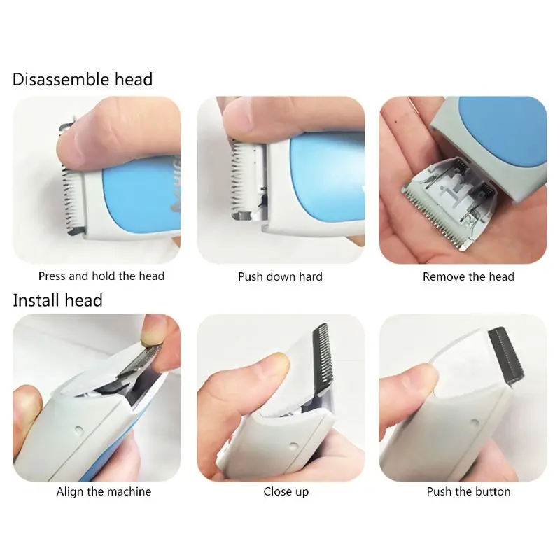  Portable Washable Light Household Baby Hair Clipper Silent Rechargeable Smart Children Kids Shaving