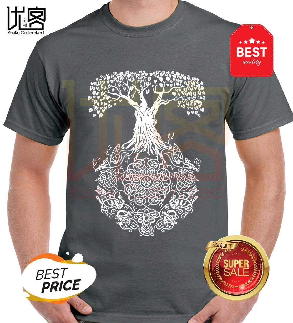 Gildan футболка с викингом Древо жизни valhalla son of odin Мужская коротким рукавом и