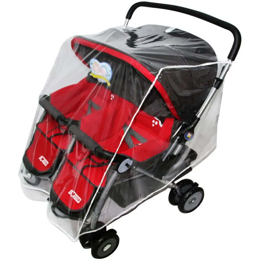 

Baby Strollers Raincoat for Double Stroller Side by Side Baby Stroller Rain Cover Windproof Waterproof Rain Cover Pushchairs