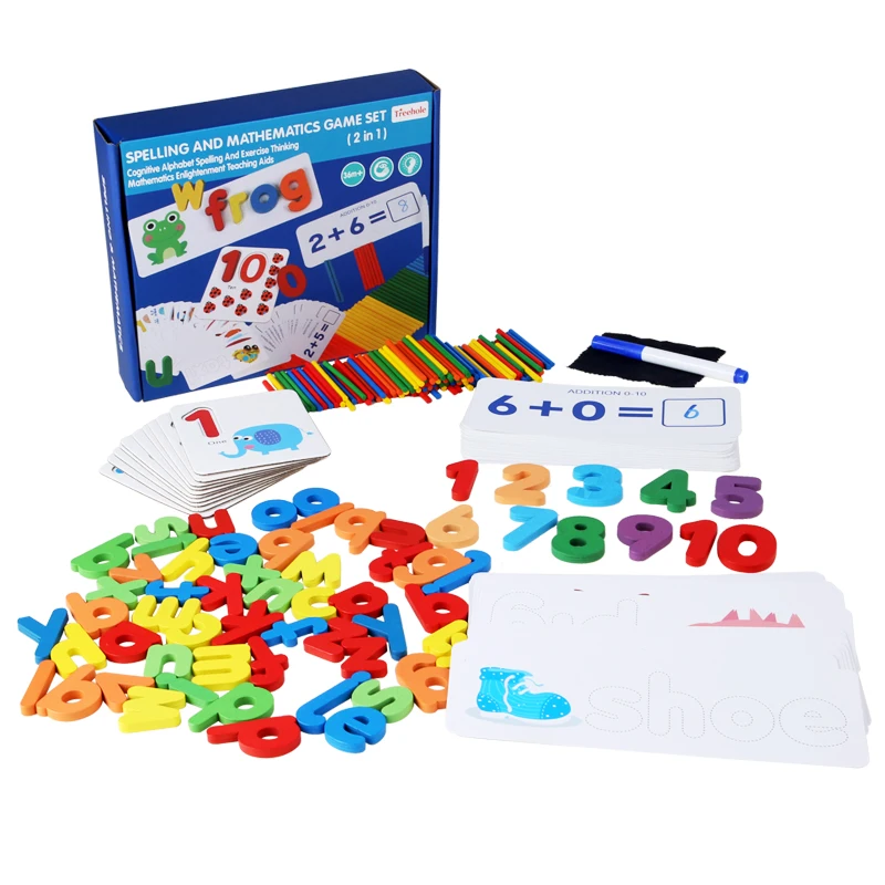 

Spelling Word Game Montessori Wooden Educational Children's Toys Mathematical Operations Number Matching Early Education