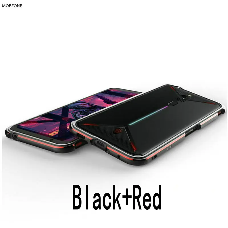 Для zte nubia Red Magic 3 6,65 дюймов рамка роскошный Ультратонкий ударопрочный защитный чехол красный Magic3 алюминиевый бампер чехол - Цвет: Black Red