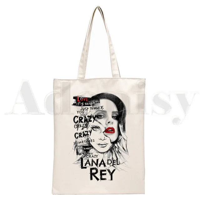 Lana Del Rey LOGO Printed Graphic Hipster Cartoon Print Shopping Bags Girls Fashion Casual Pacakge Hand Bag N1046J