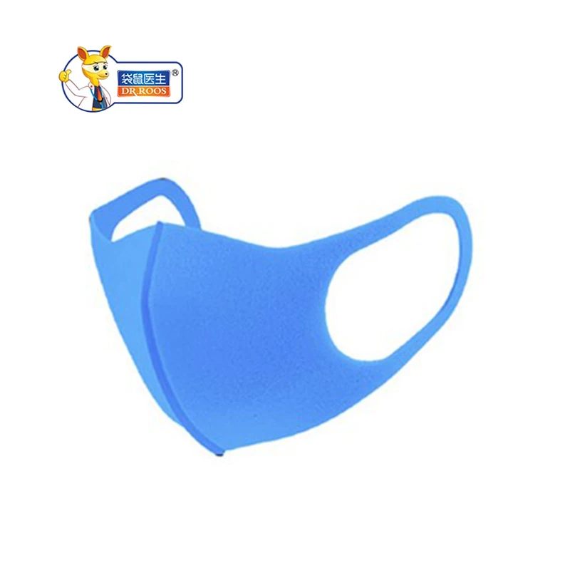 Blue 3 pcs DR. ROOS, детская противопылевая маска для лица, унисекс, модные губки, антибактериальные маски для носа, красные, синие - Цвет: Blue 3 pcs