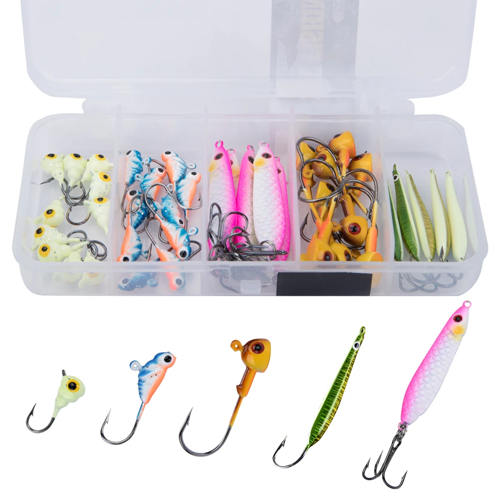 Goture 40pcs/lot Winter Ice Fishing Lure Set 1.6g-8.5 Drop Jig Spoon Vertical Jigging Bait For Pike | Спорт и развлечения