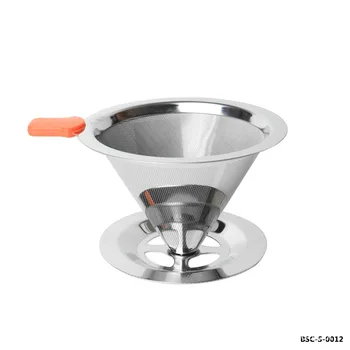 

Stainless Steel Coffee Filter With Base Filter-free Reusable Coffee Filters Dripper v60 Drip Coffee Baskets