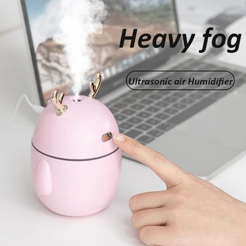 

Lovely Deer Air Humidifier USB Ultrasonic Cool Mist Maker Fogger LED Light Mini Aroma Diffuser Essential Oil Humificador
