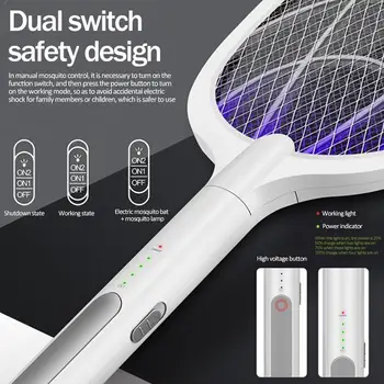 

1pc New Photocatalyst Led Electric Mosquito Swatter USB Household One Repellent Mosquito Lamp Rechargeable In Two I1Y8