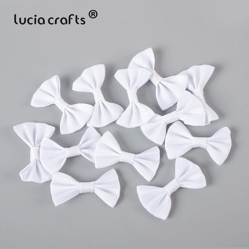 white 12pcs Lucia crafts, 3,5*2 см, разноцветные, Grossgrain, банты для девочек, бутик, мини-бант для волос, головной убор, сделай сам, одежда для рукоделия, 12 шт./24 шт., B0910 - Цвет: white 12pcs