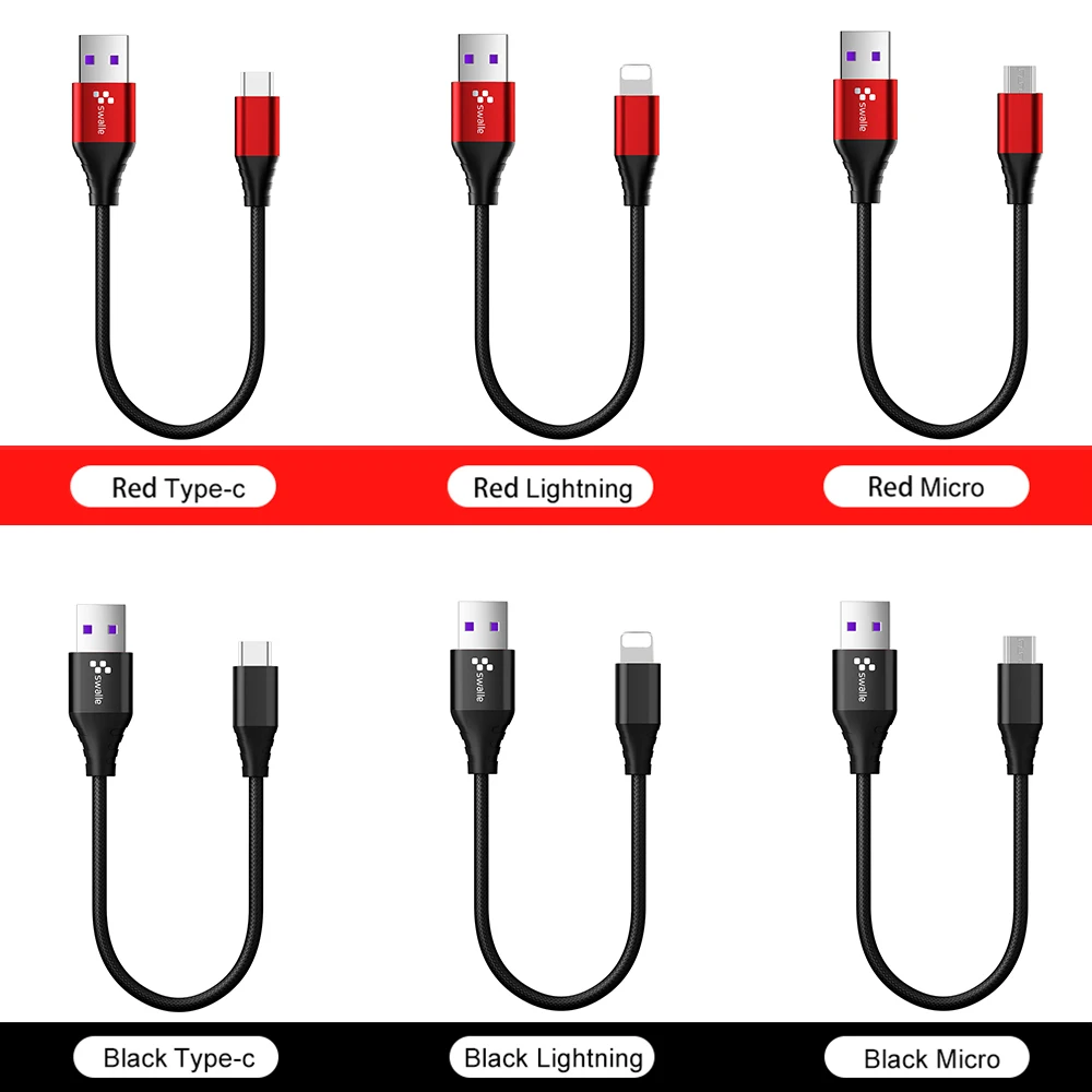 Swalle Micro USB Cable Type C USB Data Charging Cable for smartphone tablets 3A USB Phone Charger cables wire wholesale