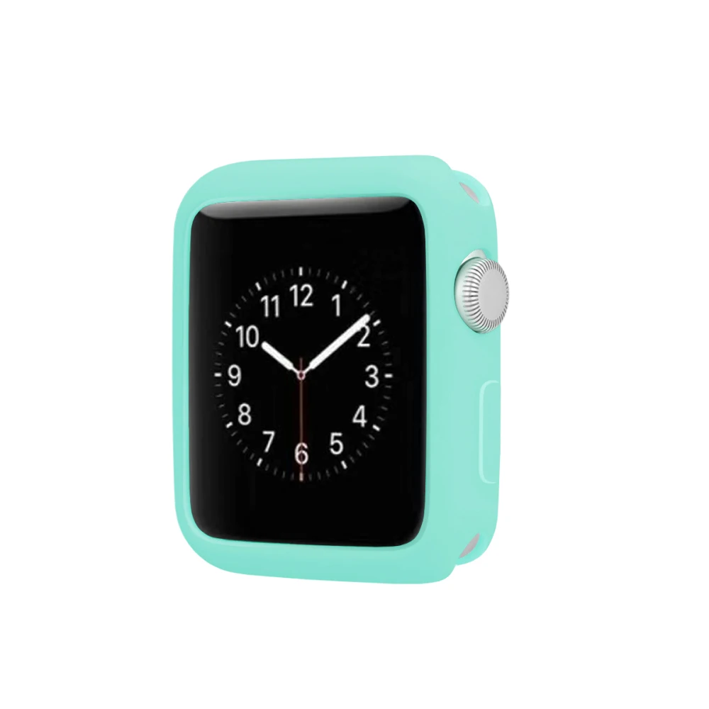 Мягкий силиконовый чехол-бампер для Apple Watch серии 1 2 3 защитная рамка для iWatch 4 5 40 мм 44 мм 42 мм 38 мм ТПУ оболочка 42 мм - Цвет: Sky Blue