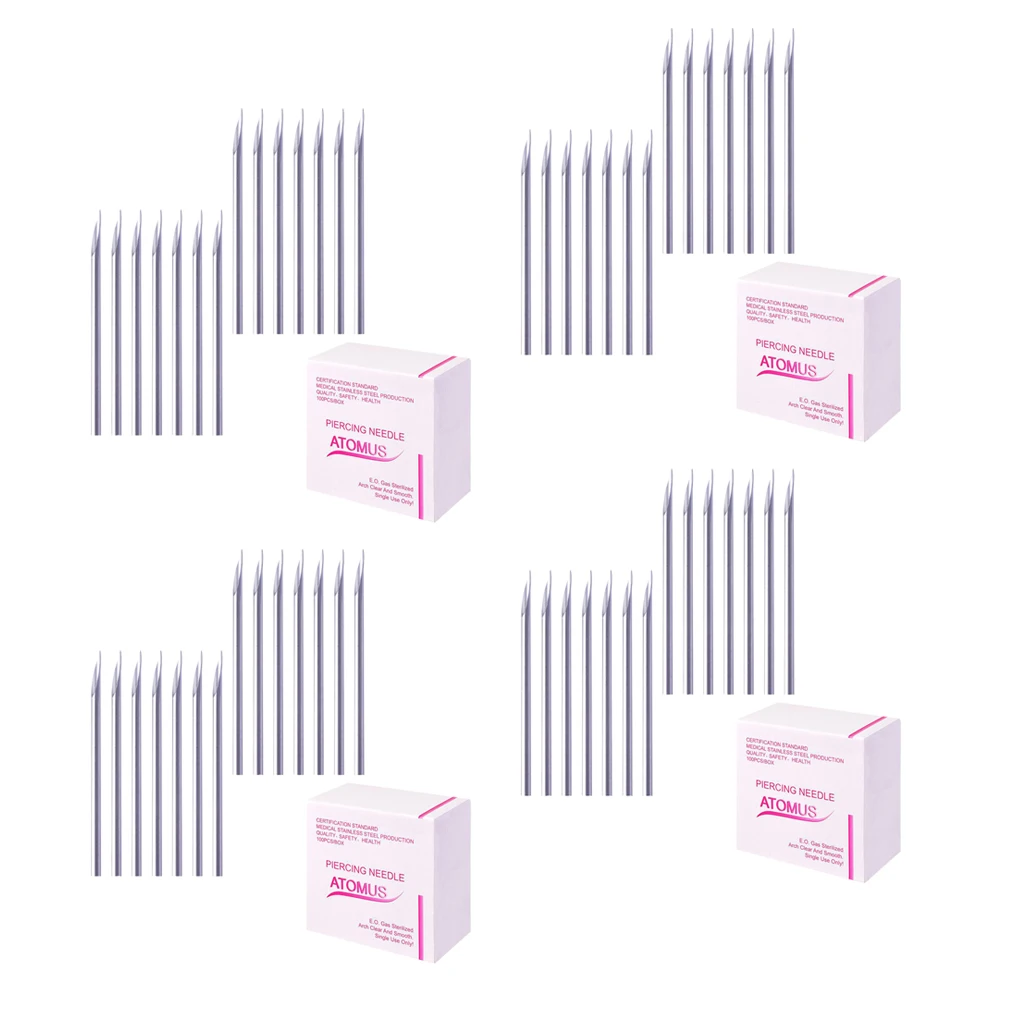 400 Pieces Piercing Needles Gauge (16G) Sterile Disposable for Lip Ear