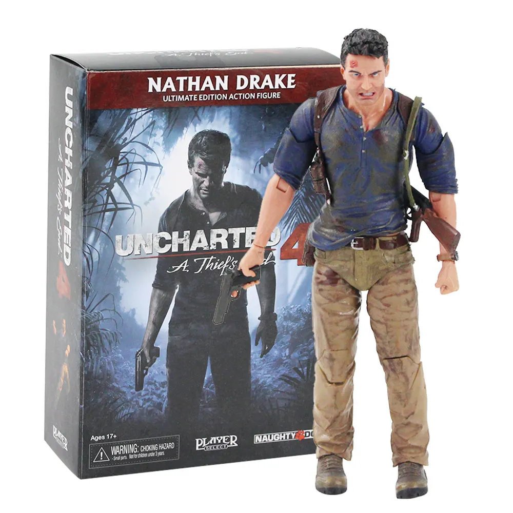 NECA Uncharted 4 фигура игрока с рисунками &quotНейтан Дрейк&quot пистолетом Ultimate Edition